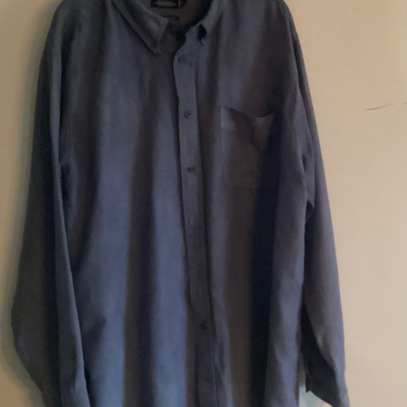Consensus Blue Gray Faux Suede long sleeved shirt 2XLT perfect for Fall! - Picture 1 of 2